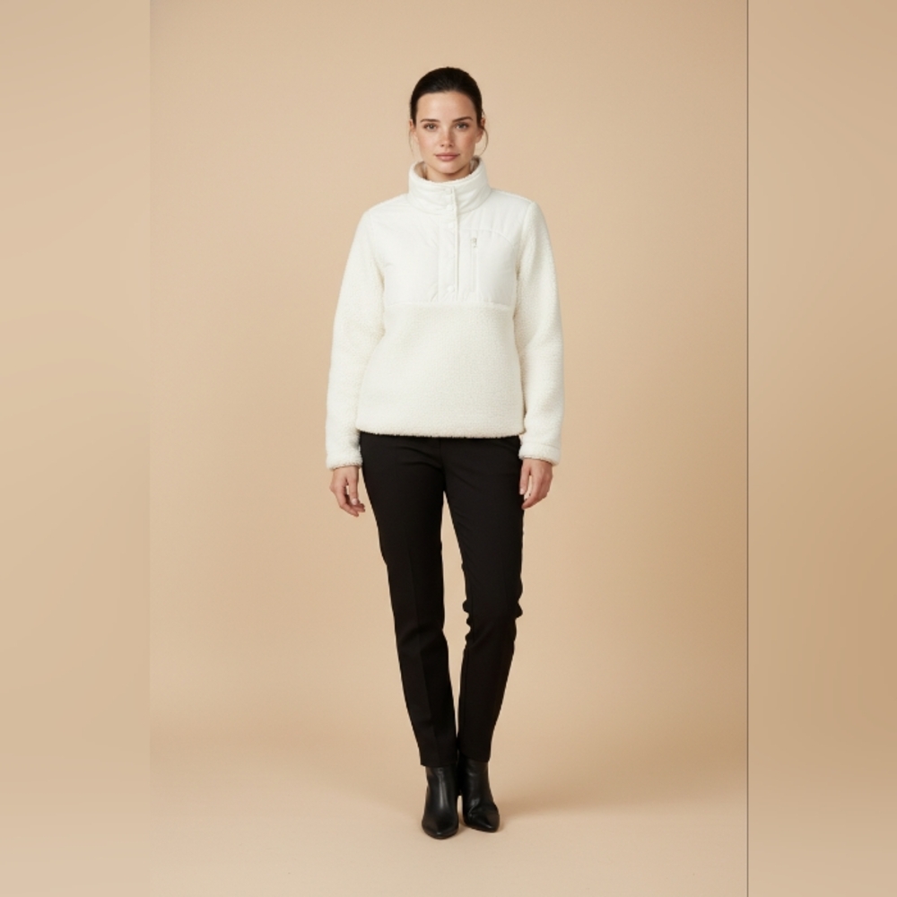 Women's White Sherpa Fleece Jacket